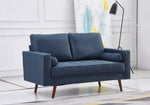 Muriel 2-Pc Navy Linen Fabric Sofa Set