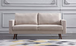 Muriel Beige Linen Fabric 2-Seat Sofa