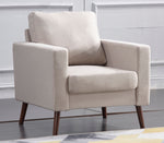 Muriel Beige Linen Fabric Chair