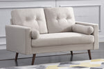 Muriel Beige Linen Fabric Loveseat