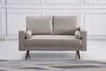 Muriel Beige Linen Fabric Loveseat