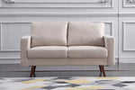 Muriel Beige Linen Fabric Loveseat