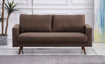 Muriel Brown Linen Fabric 2-Seat Sofa