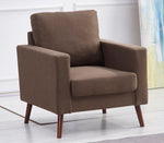 Muriel Brown Linen Fabric Chair