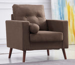 Muriel Brown Linen Fabric Chair