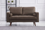 Muriel Brown Linen Fabric Loveseat