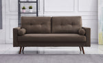 Muriel Brown Linen Fabric Sofa