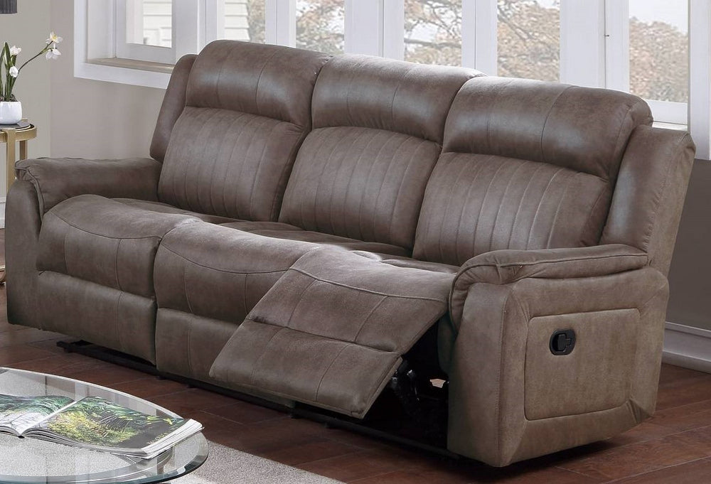 Muriel Dark Coffee Leatherette Power Recliner Sofa