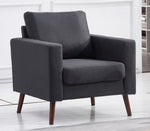 Muriel Dark Gray Linen Fabric Chair