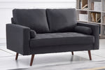 Muriel Dark Gray Linen Fabric Loveseat