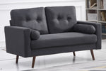 Muriel Dark Gray Linen Fabric Loveseat