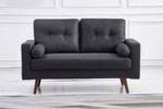 Muriel Dark Gray Linen Fabric Loveseat