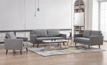 Muriel Light Gray Linen Fabric 2-Seat Sofa