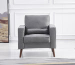 Muriel Light Gray Linen Fabric Chair