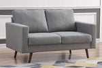 Muriel Light Gray Linen Fabric Loveseat