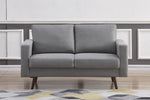 Muriel Light Gray Linen Fabric Loveseat