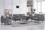 Muriel Light Gray Linen Fabric Loveseat