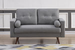 Muriel Light Gray Linen Fabric Loveseat