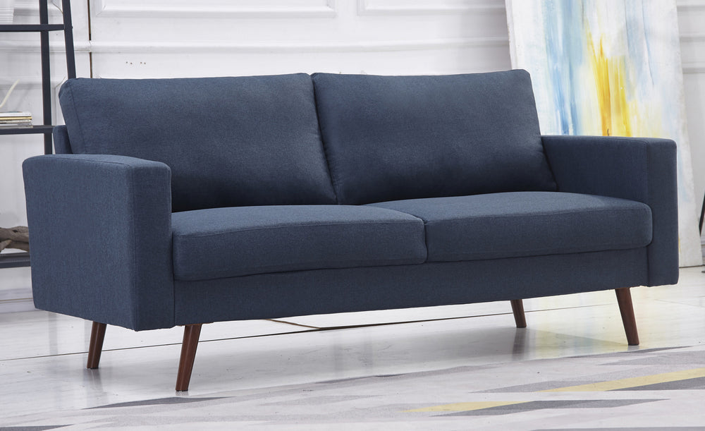 Muriel Navy Linen Fabric 2-Seat Sofa