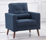 Muriel Navy Linen Fabric Chair