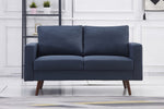 Muriel Navy Linen Fabric Loveseat