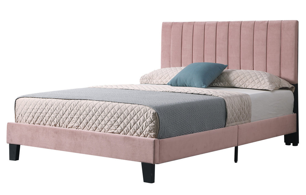 Myah Pink Fabric Queen Platform Bed