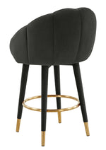 Myla Black Velvet Swivel Counter Height Stool