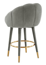 Myla Light Grey Velvet Swivel Counter Height Stool