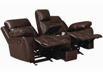 Myleene 2-Pc Chestnut Leatherette Manual Recliner Sofa Set