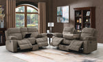 Myleene 2-Pc Mocha Textured Velvet Manual Recliner Sofa Set