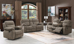 Myleene 3-Pc Mocha Textured Velvet Manual Recliner Sofa Set