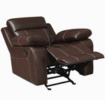 Myleene 3-Pc Chestnut Leatherette Manual Recliner Sofa Set