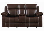 Myleene Chestnut Leatherette Manual Recliner Loveseat