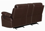 Myleene Chestnut Leatherette Manual Recliner Loveseat