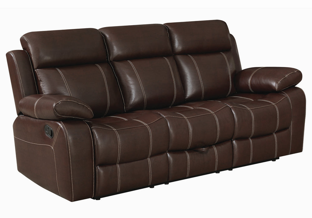 Myleene Chestnut Leatherette Manual Recliner Sofa