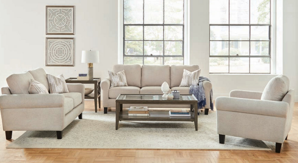 Nadine 3-Pc Oatmeal Chenille Sofa Set