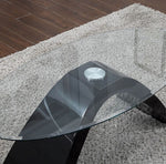 Nahara Clear Glass/Black Wood Coffee Table