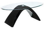 Nahara Clear Glass/Black Wood Coffee Table