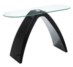 Nahara Clear Glass/Black Wood Sofa Table