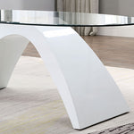 Nahara Clear Glass/White Wood Coffee Table