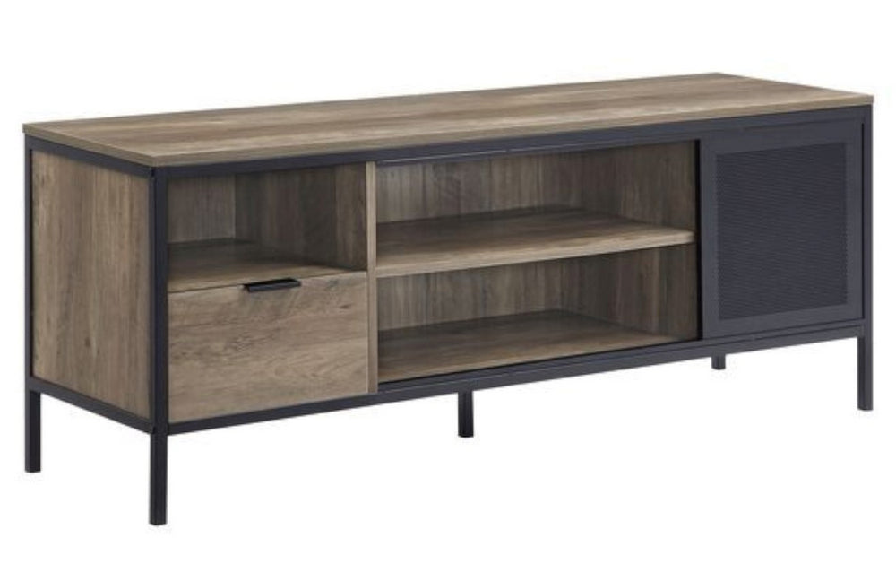 Nantan Rustic Oak Wood TV Stand with Drawer