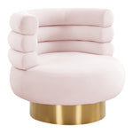 Naomi Glam Blush Velvet Swivel Chair