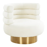 Naomi Glam Cream Velvet Swivel Chair