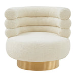 Naomi Glam Cream Velvet Swivel Chair