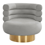 Naomi Glam Grey Velvet Swivel Chair