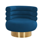 Naomi Glam Navy Velvet Swivel Chair