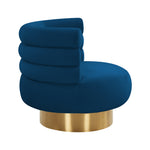 Naomi Glam Navy Velvet Swivel Chair