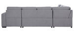 Nardo 4-Pc Gray Fabric RAF Sectional Sofa with Sleeper