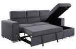 Natalie Gray Fabric Reversible Sectional Sofa with Sleeper