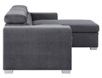 Natalie Gray Fabric Reversible Sectional Sofa with Sleeper